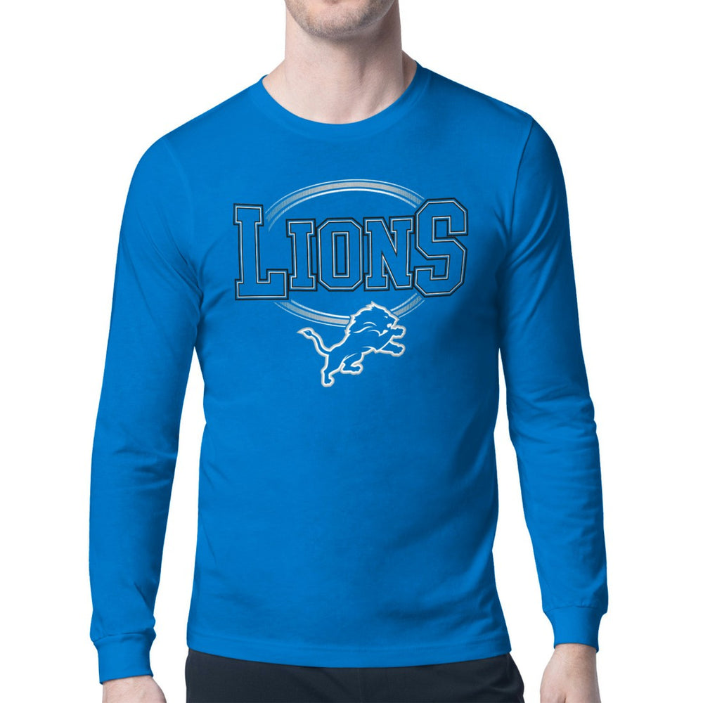 Detroit Lions Starter Team Track Graphic Long Sleeve T-Shirt Blue | NFL