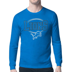 Detroit Lions Starter Team Track Graphic Long Sleeve T-Shirt Blue | NFL
