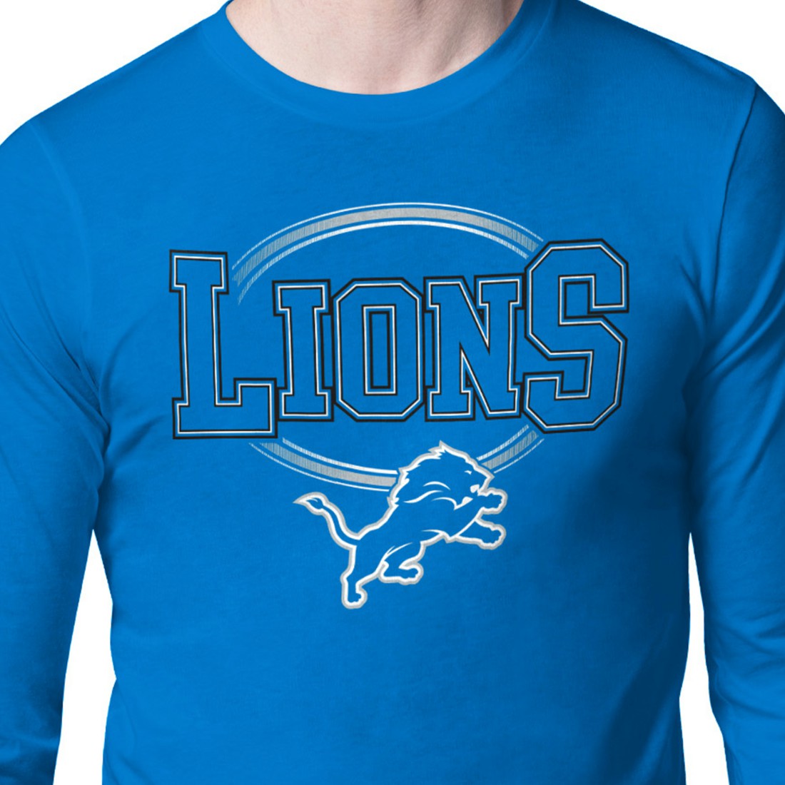 Detroit Lions Starter Team Track Graphic Long Sleeve T-Shirt Blue | NFL
