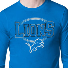 Detroit Lions Starter Team Track Graphic Long Sleeve T-Shirt Blue | NFL