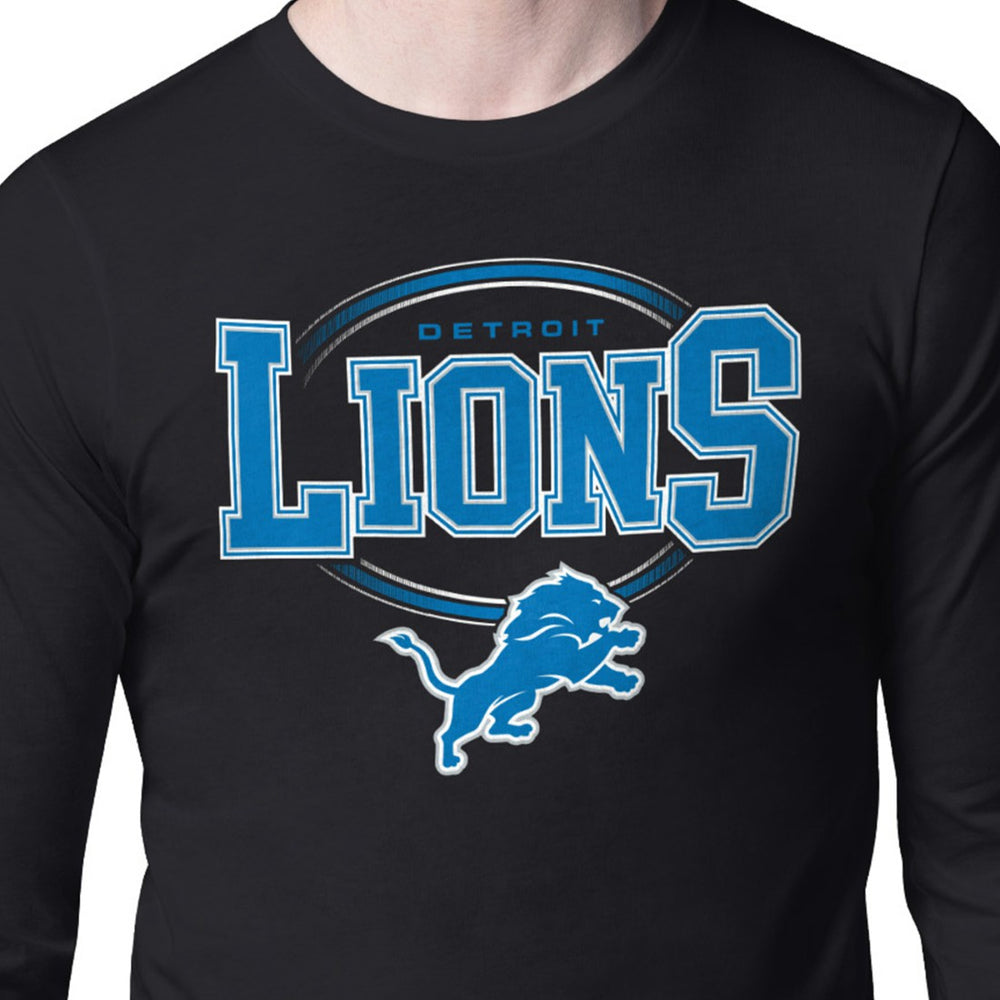 Detroit Lions Starter Team Track Graphic Long Sleeve T-Shirt Black | NFL