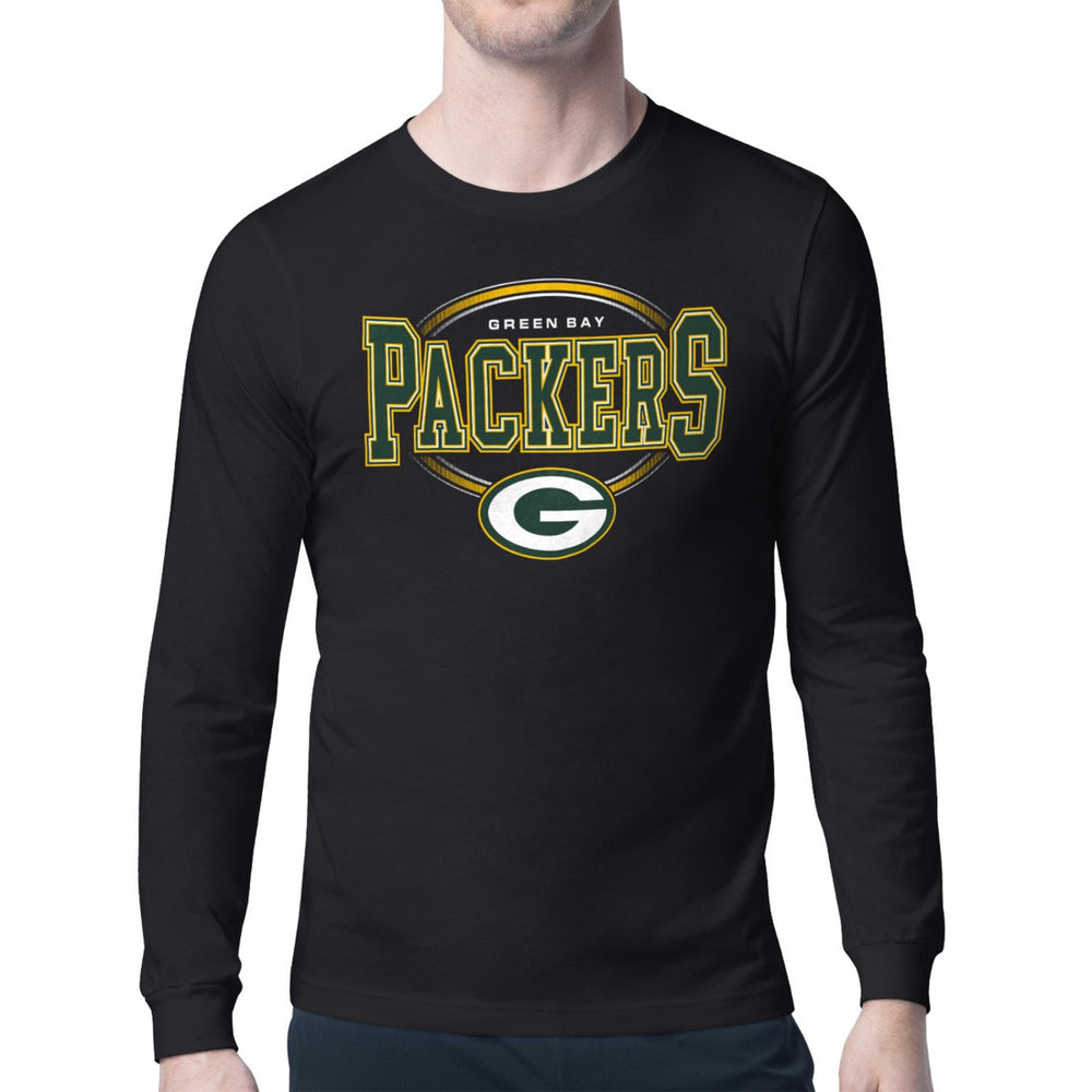 Green Bay Packers Starter Team Track Graphic Long Sleeve T-Shirt Black | NFL
