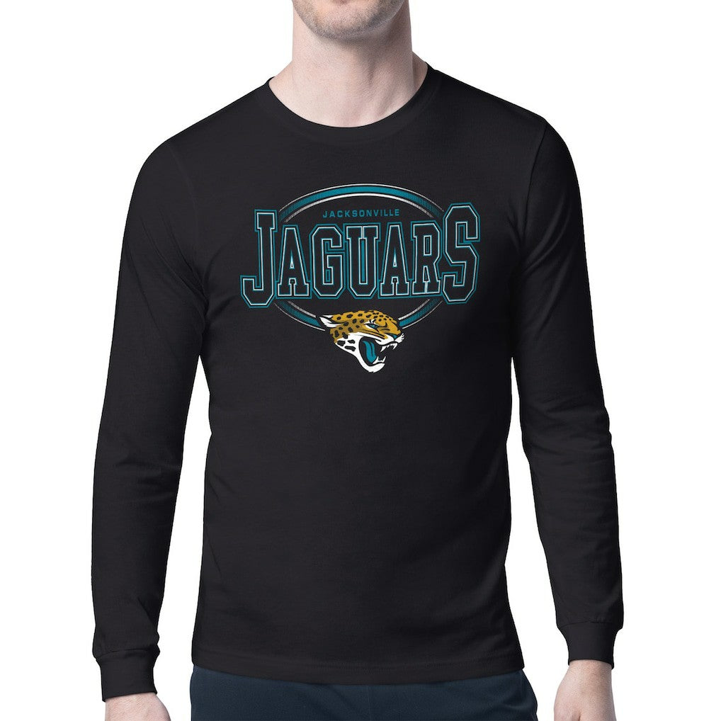 Jacksonville Jaguars Starter Team Track Graphic Long Sleeve T-Shirt Black | NFL