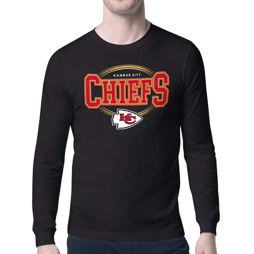 Kansas City Chiefs Starter Team Track Graphic Long Sleeve T-Shirt Black | NFL