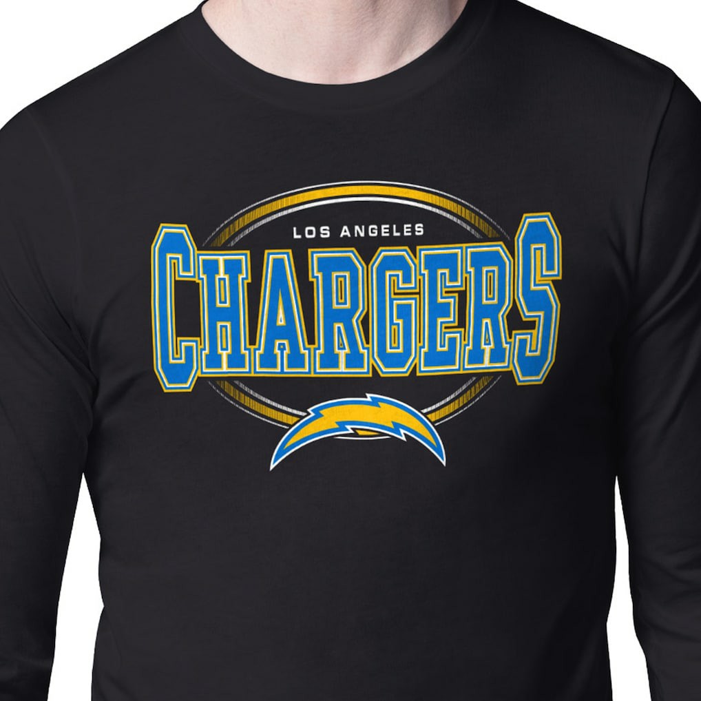 Los Angeles Chargers Starter Team Track Graphic Long Sleeve T-Shirt Black | NFL