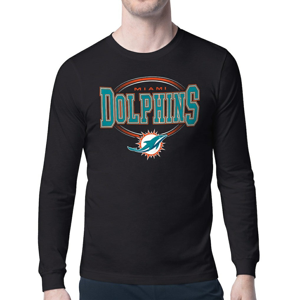 Miami Dolphins Starter Team Track Graphic Long Sleeve T-Shirt Black | NFL