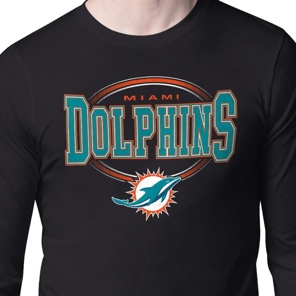 Miami Dolphins Starter Team Track Graphic Long Sleeve T-Shirt Black | NFL