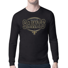 New Orleans Saints Starter Team Track Graphic Long Sleeve T-Shirt Black | NFL