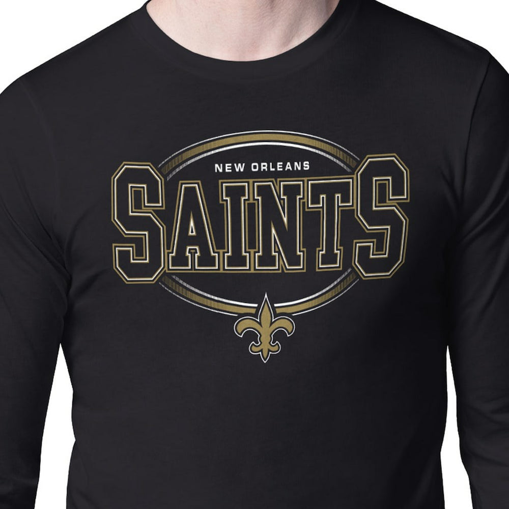 New Orleans Saints Starter Team Track Graphic Long Sleeve T-Shirt Black | NFL