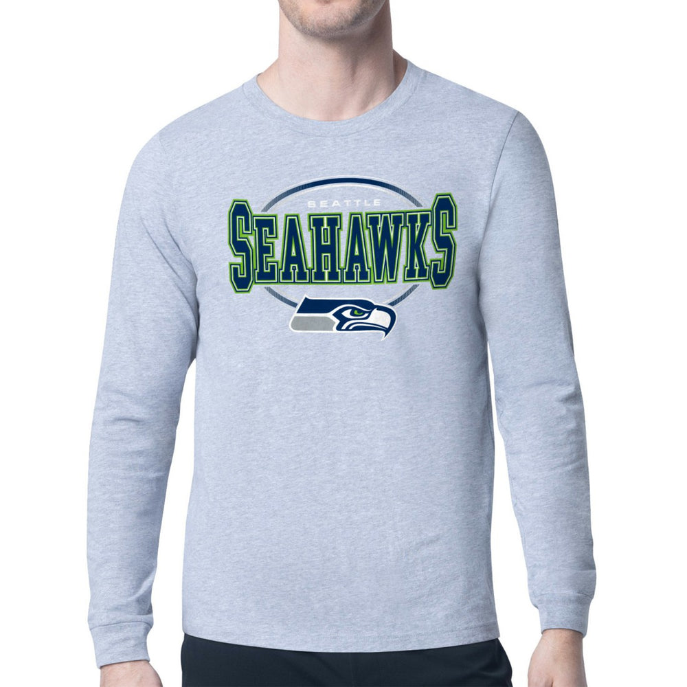 Seattle Seahawks Starter Team Track Graphic Long Sleeve T-Shirt Heather Gray | NFL