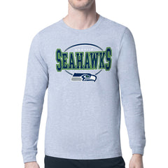 Seattle Seahawks Starter Team Track Graphic Long Sleeve T-Shirt Heather Gray | NFL