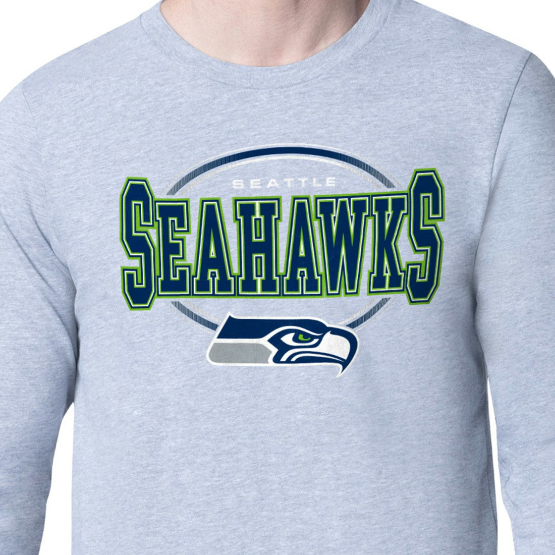 Seattle Seahawks Starter Team Track Graphic Long Sleeve T-Shirt Heather Gray | NFL