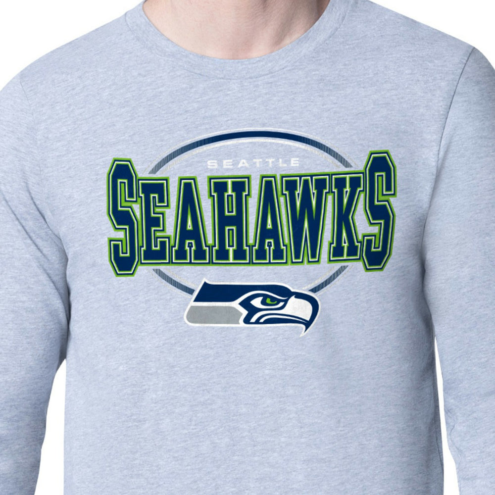 Seattle Seahawks Starter Team Track Graphic Long Sleeve T-Shirt Heather Gray | NFL
