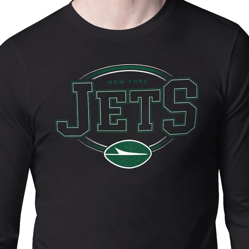 New York Jets Starter Team Track Graphic Long Sleeve T-Shirt Black | NFL