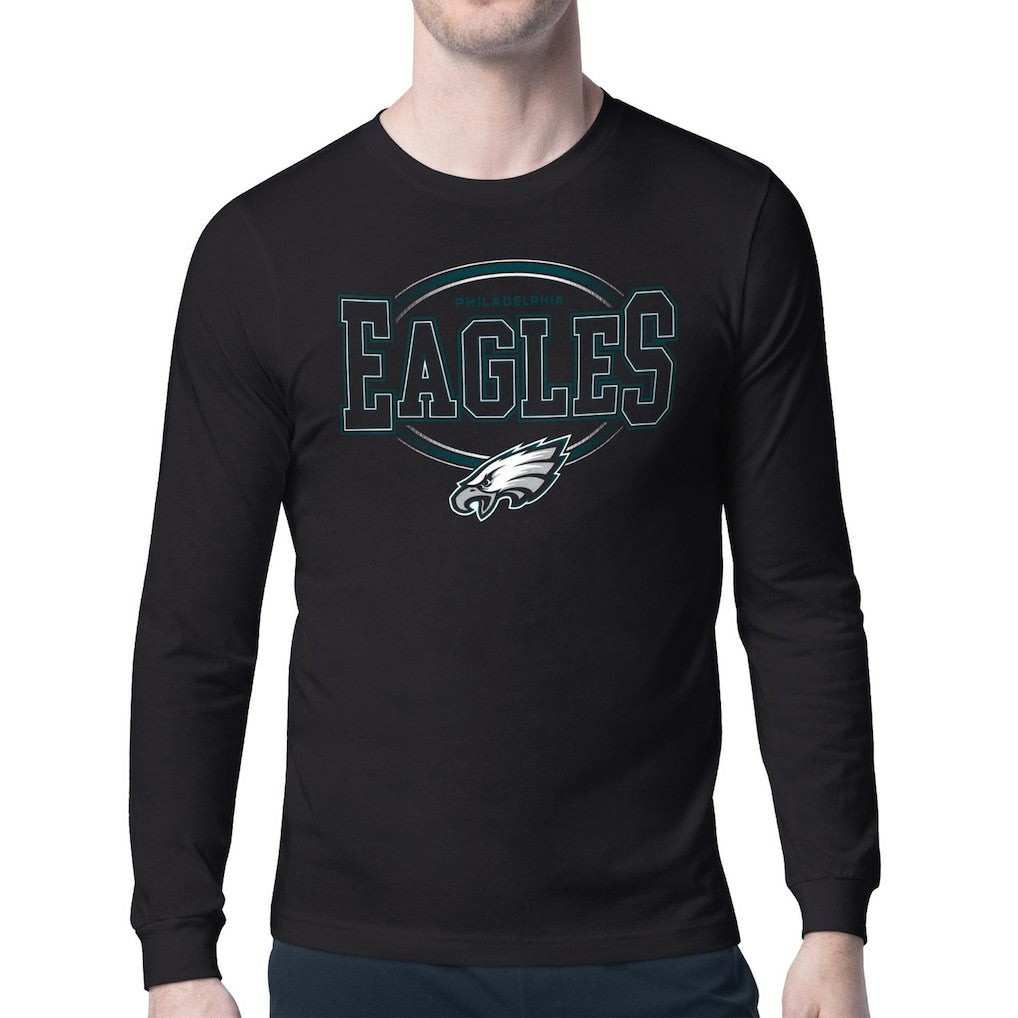 Philadelphia Eagles Starter Team Track Graphic Long Sleeve T-Shirt Black | NFL