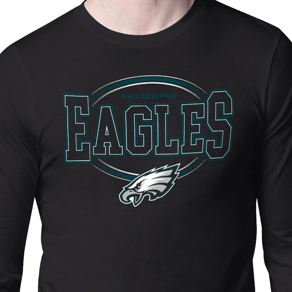 Philadelphia Eagles Starter Team Track Graphic Long Sleeve T-Shirt Black | NFL