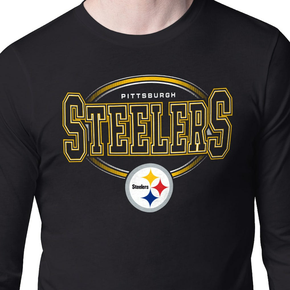 Pittsburgh Steelers Starter Team Track Graphic Long Sleeve T-Shirt Black | NFL