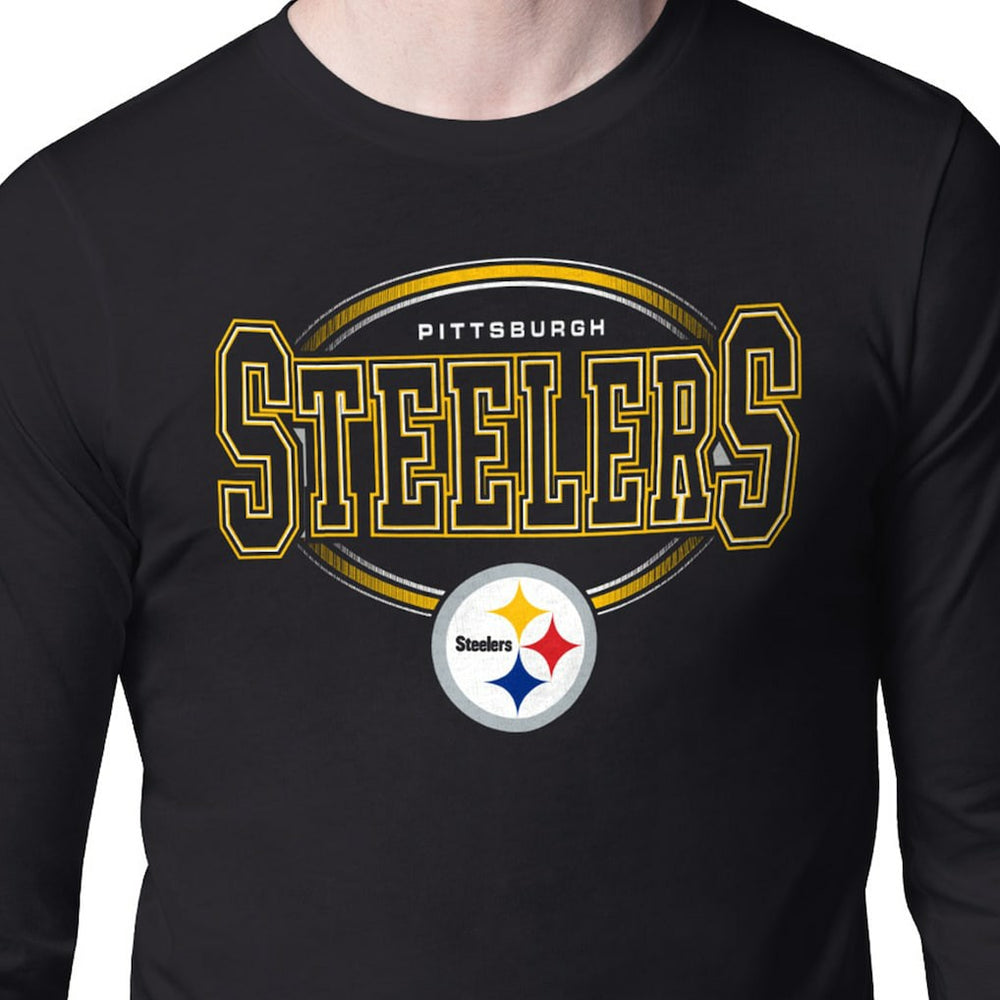 Pittsburgh Steelers Starter Team Track Graphic Long Sleeve T-Shirt Black | NFL