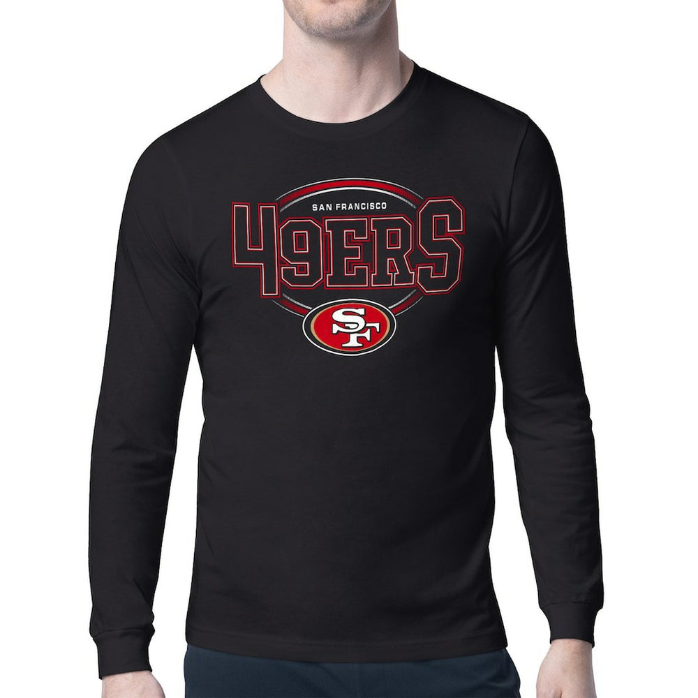 San Francisco 49ers Starter Team Track Graphic Long Sleeve T-Shirt Black | NFL
