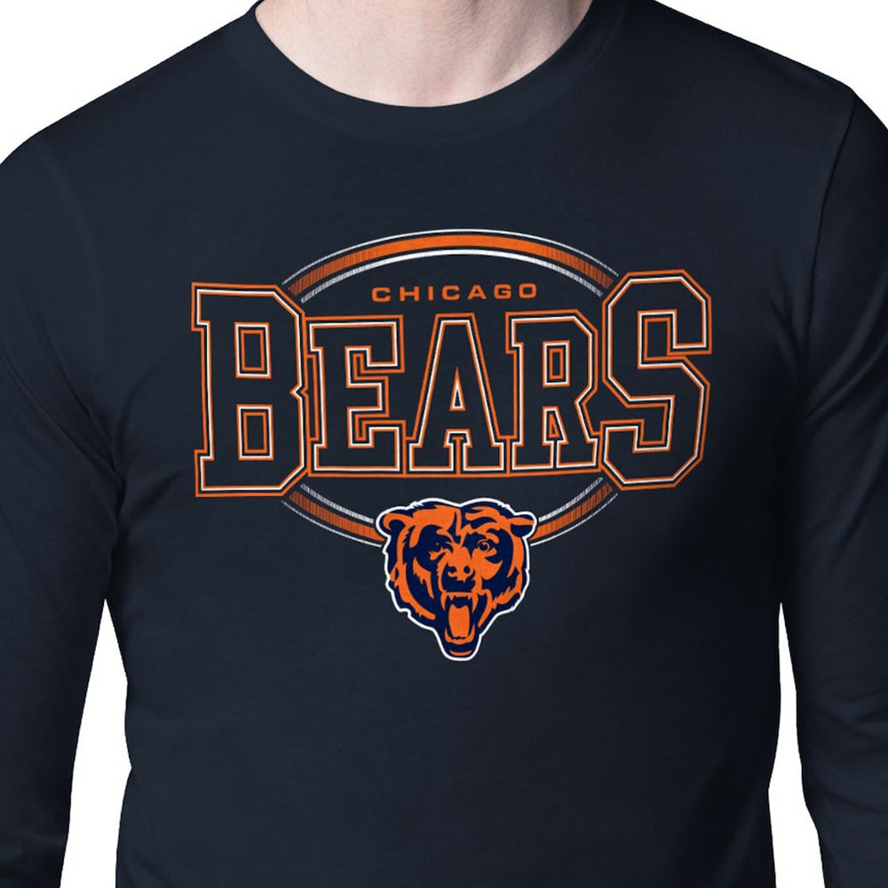 Chicago Bears Starter Team Track Graphic Long Sleeve T-Shirt Navy | NFL