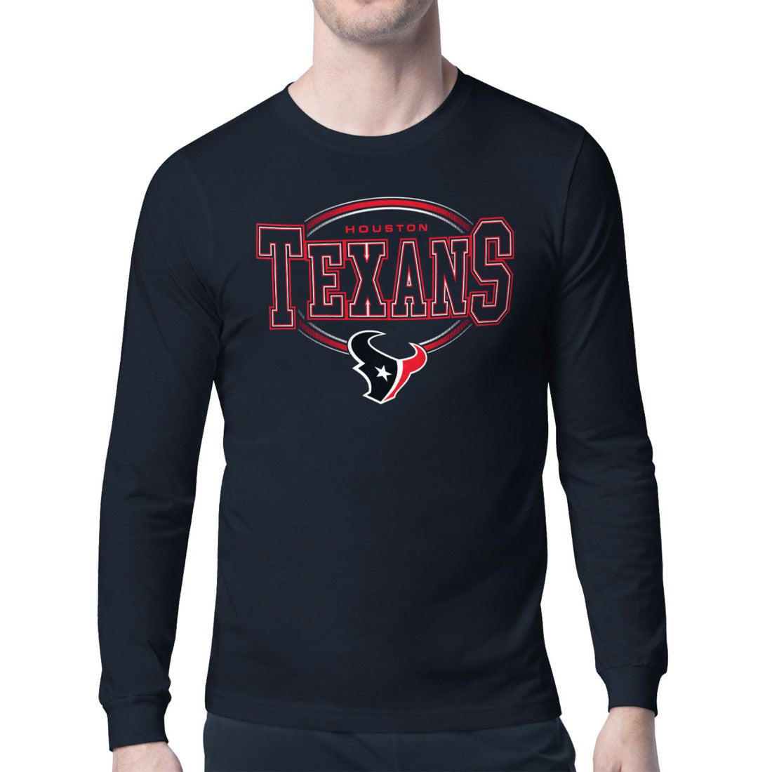 Houston Texans Starter Team Track Graphic Long Sleeve T-Shirt Navy | NFL
