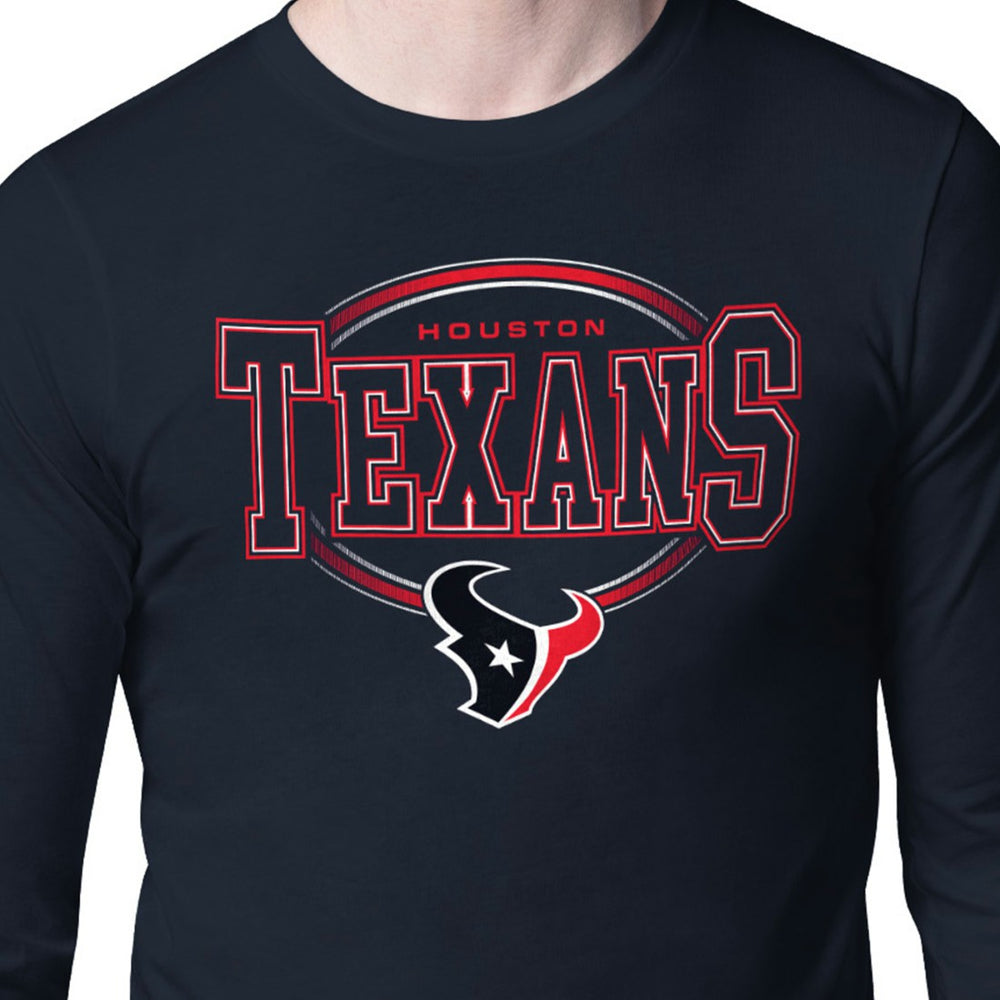 Houston Texans Starter Team Track Graphic Long Sleeve T-Shirt Navy | NFL