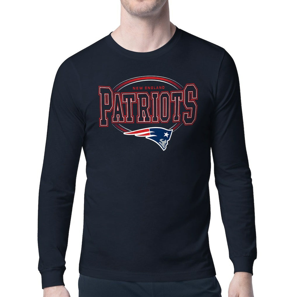 New England Patriots Starter Team Track Graphic Long Sleeve T-Shirt Navy | NFL