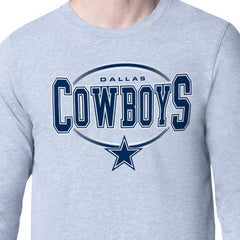 Dallas Cowboys Starter Team Track Graphic Long Sleeve T-Shirt Heather Gray | NFL