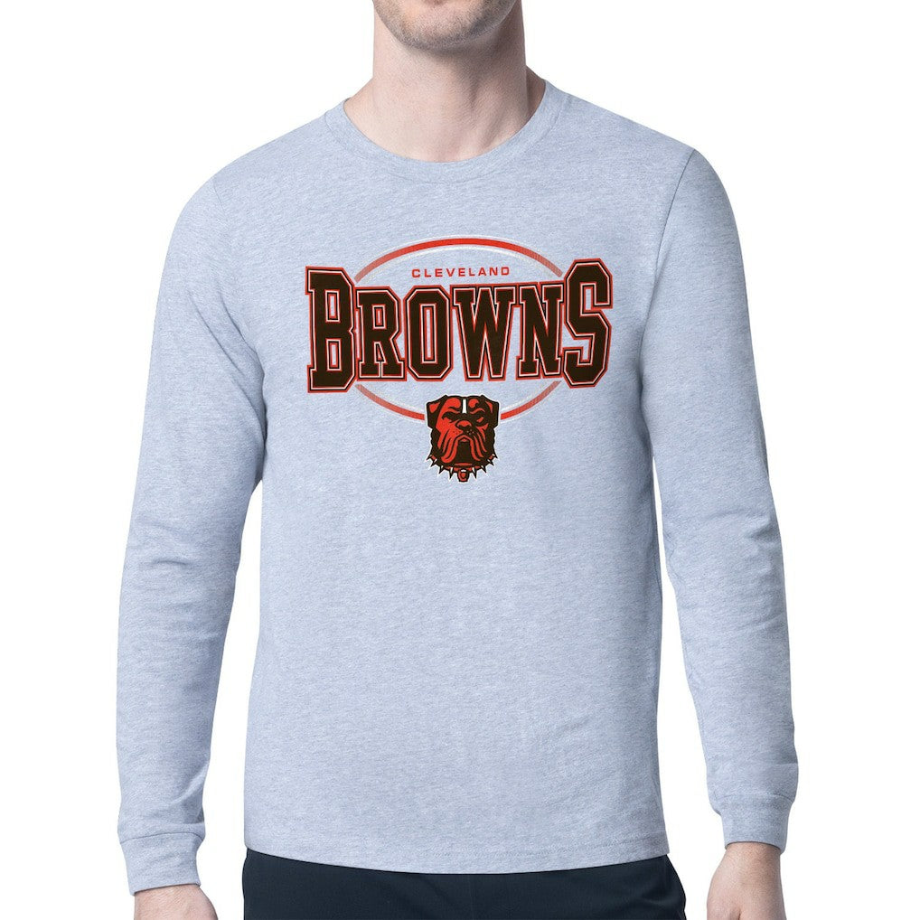 Cleveland Browns Starter Team Track Graphic Long Sleeve T-Shirt Heather Gray | NFL