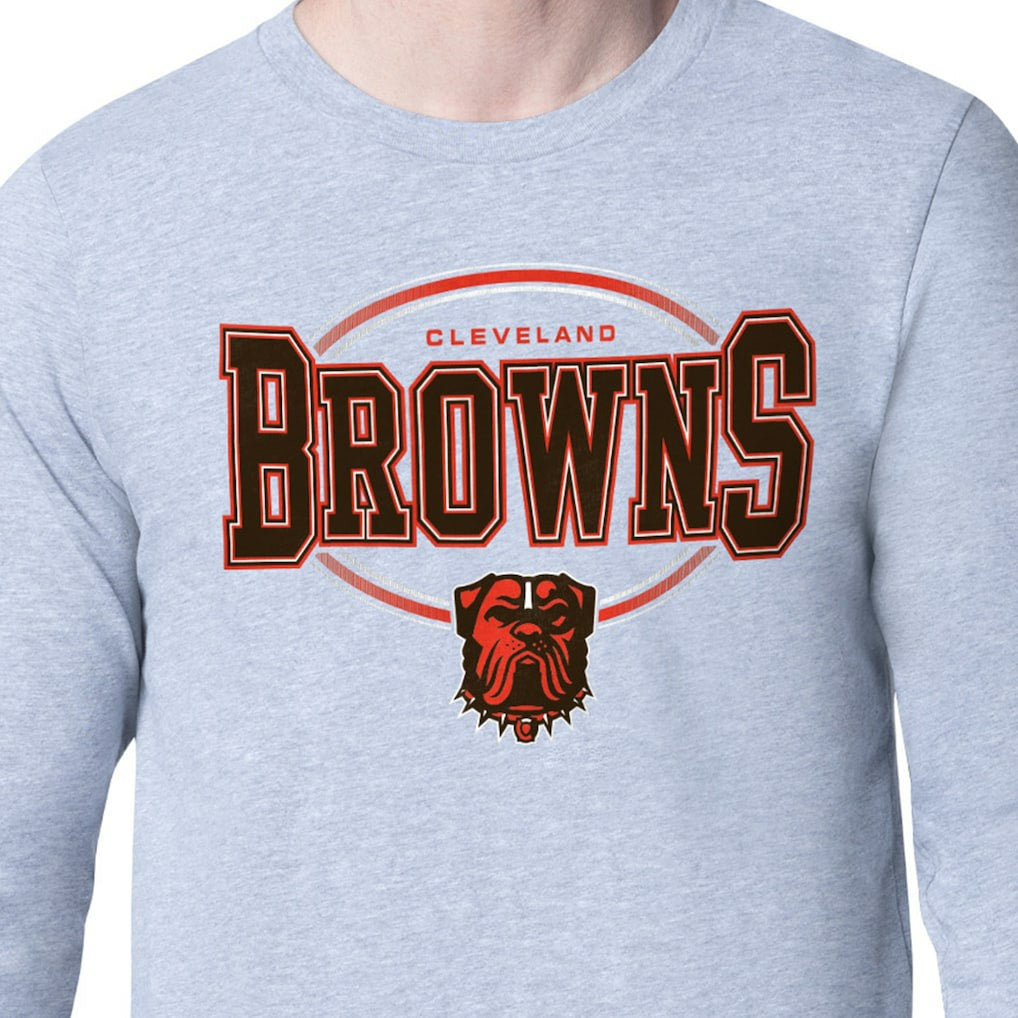 Cleveland Browns Starter Team Track Graphic Long Sleeve T-Shirt Heather Gray | NFL