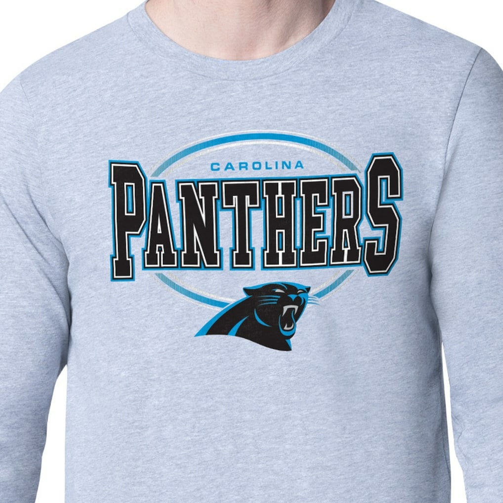Carolina Panthers Starter Team Track Graphic Long Sleeve T-Shirt Heather Gray | NFL