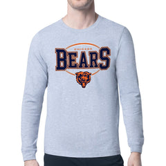 Chicago Bears Starter Team Track Graphic Long Sleeve T-Shirt Heather Gray | NFL