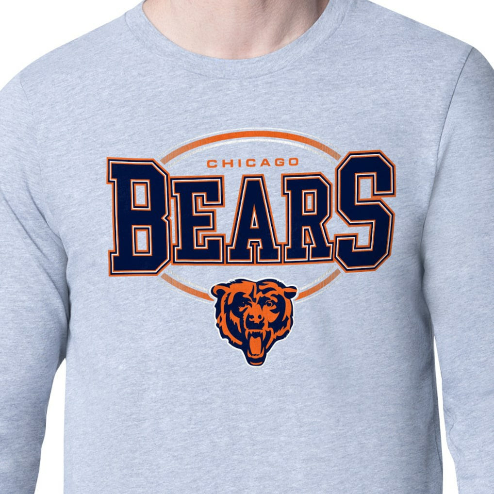 Chicago Bears Starter Team Track Graphic Long Sleeve T-Shirt Heather Gray | NFL