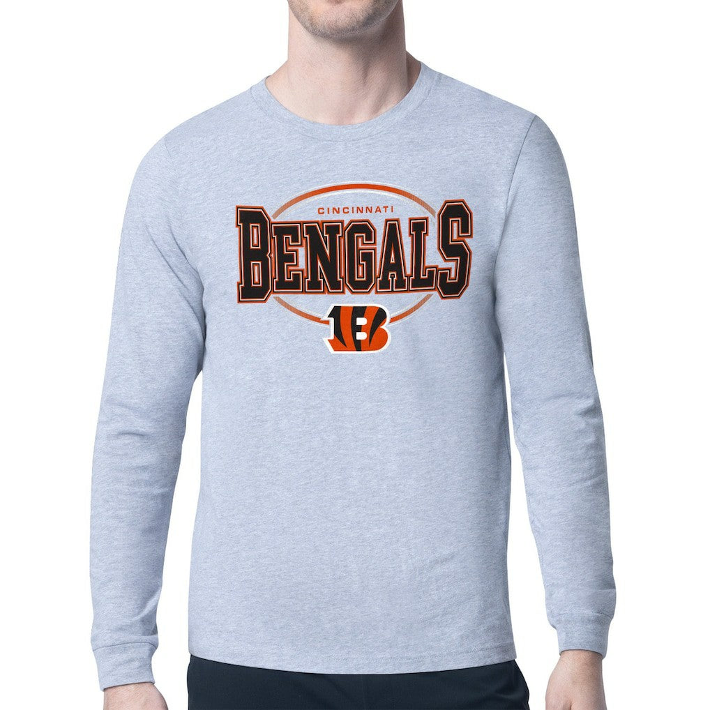 Cincinnati Bengals Starter Team Track Graphic Long Sleeve T-Shirt Heather Gray | NFL
