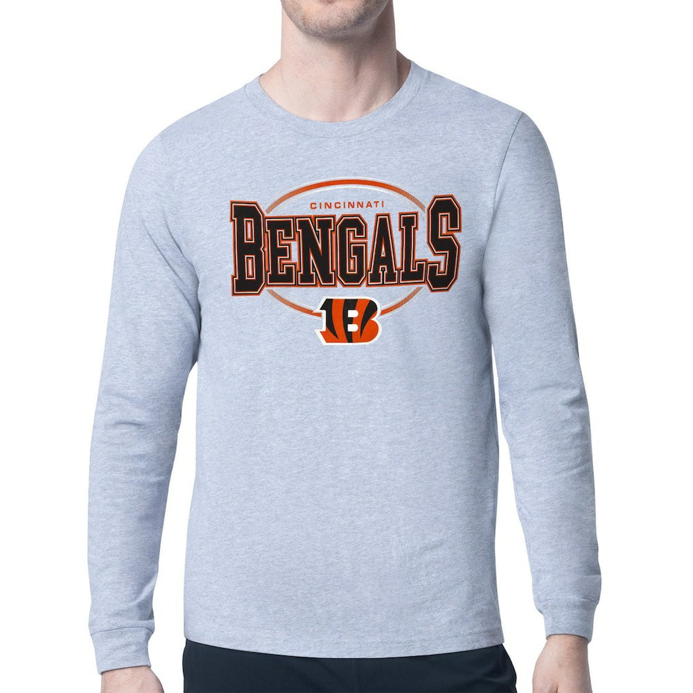 Cincinnati Bengals Starter Team Track Graphic Long Sleeve T-Shirt Heather Gray | NFL