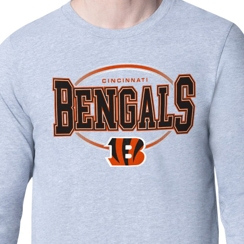 Cincinnati Bengals Starter Team Track Graphic Long Sleeve T-Shirt Heather Gray | NFL