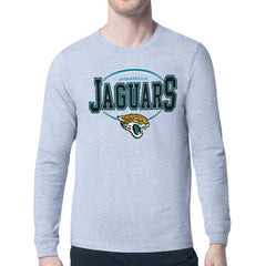 Jacksonville Jaguars Starter Team Track Graphic Long Sleeve T-Shirt Heather Gray | NFL