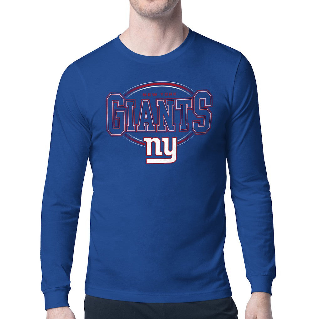 New York Giants Starter Team Track Graphic Long Sleeve T-Shirt Royal | NFL