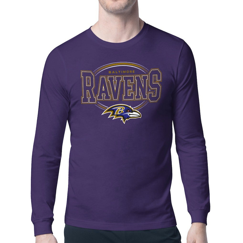 Baltimore Ravens Starter Team Track Graphic Long Sleeve T-Shirt Purple | NFL