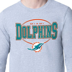 Miami Dolphins Starter Team Track Graphic Long Sleeve T-Shirt Gray | NFL