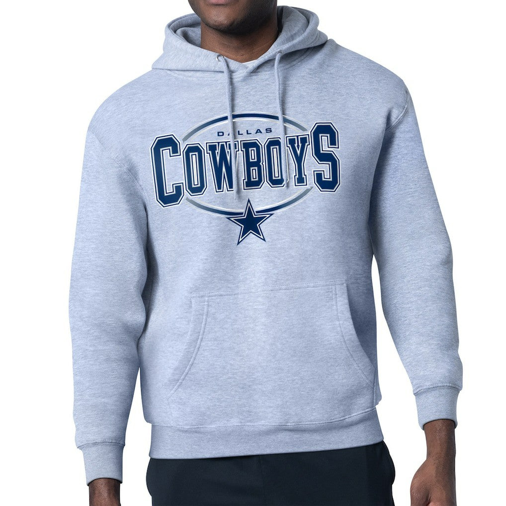 Dallas Cowboys Starter Team Track Graphic Pullover Hoodie Heather Gray | NFL