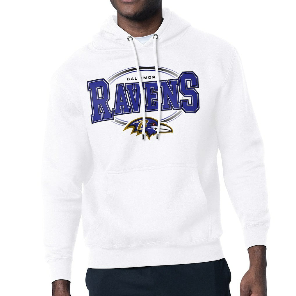 Baltimore Ravens Starter Team Track Graphic Pullover Hoodie White | NFL