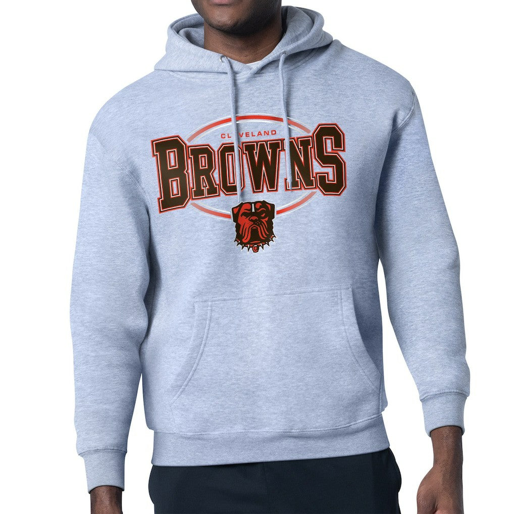 Cleveland Browns Starter Team Track Graphic Pullover Hoodie Heather Gray | NFL