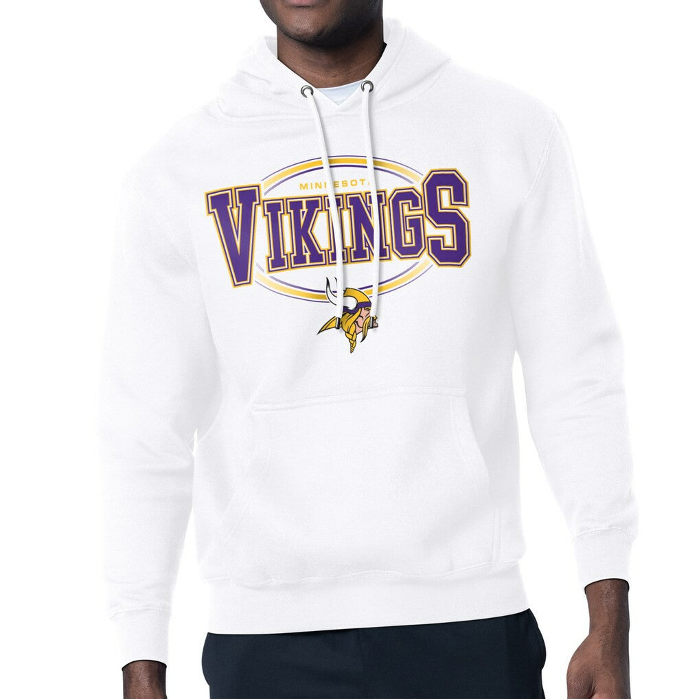 Minnesota Vikings Starter Team Track Graphic Pullover Hoodie White | NFL