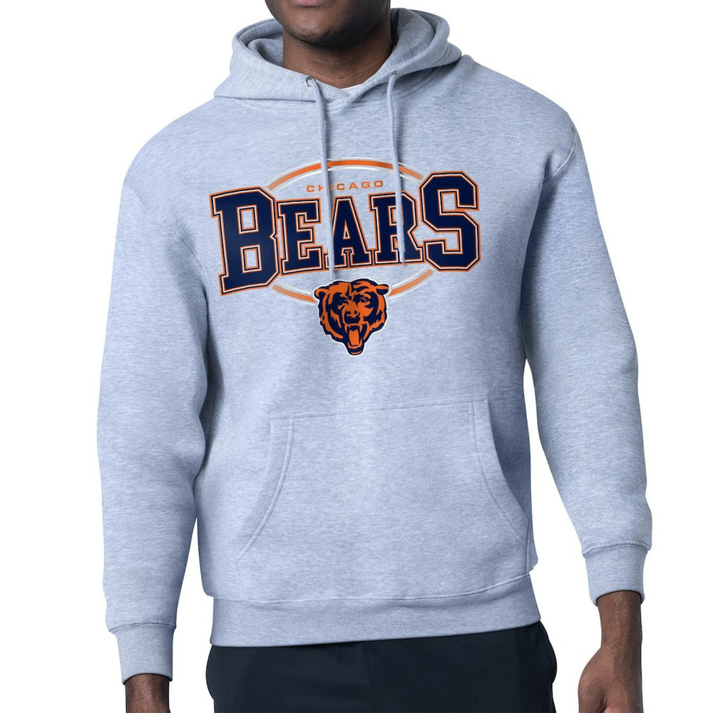 Chicago Bears Starter Team Track Graphic Pullover Hoodie Heather Gray | NFL