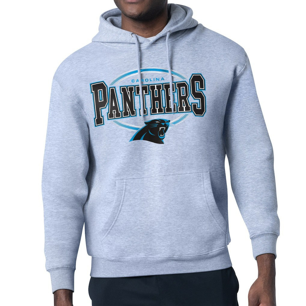 Carolina Panthers Starter Team Track Graphic Pullover Hoodie Heather Gray | NFL