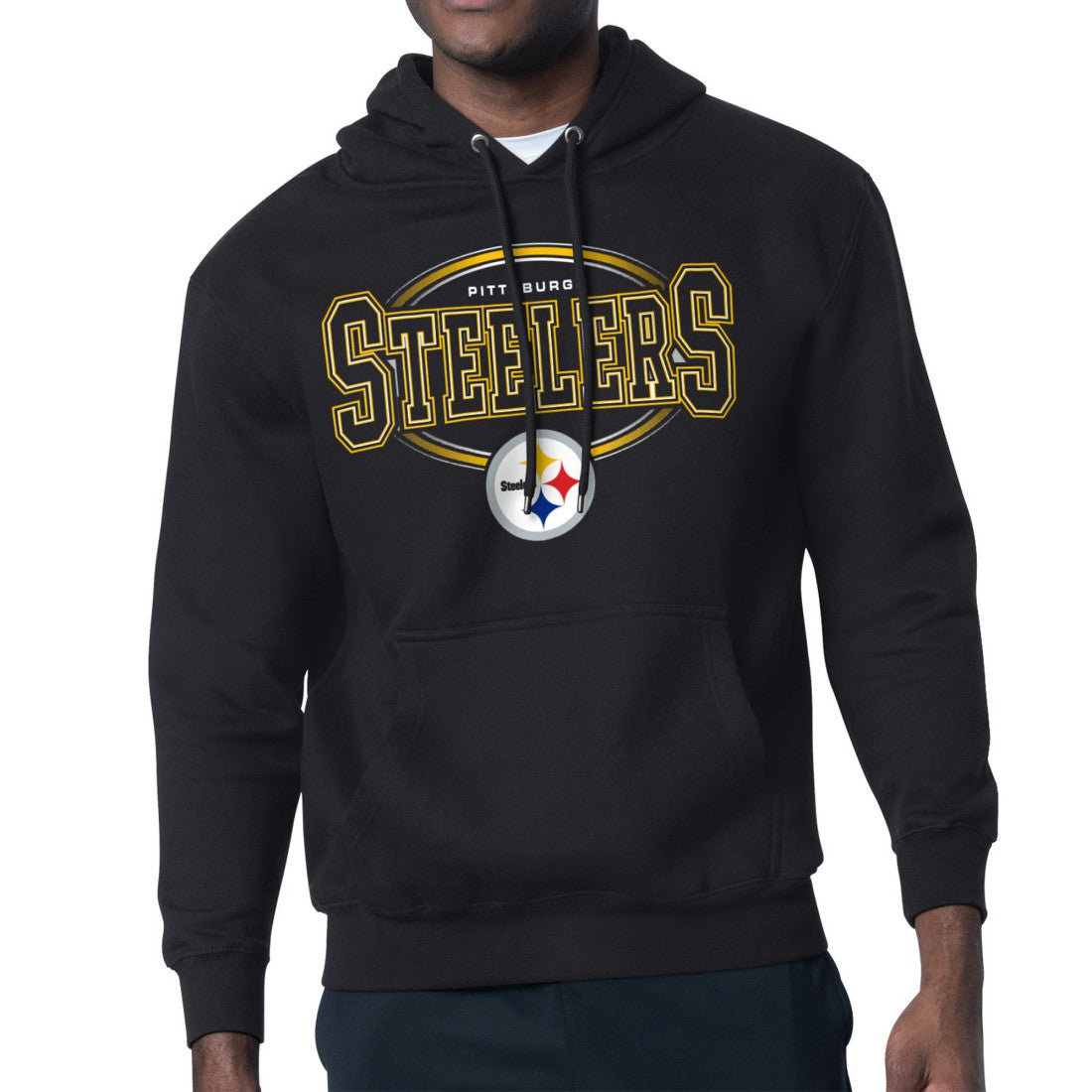 Pittsburgh Steelers Starter Team Track Graphic Pullover Hoodie Black | NFL