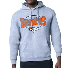 Denver Broncos Starter Team Track Graphic Pullover Hoodie Heather Gray | NFL