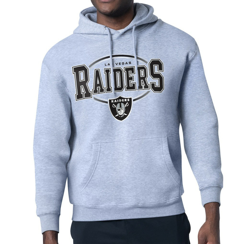 Las Vegas Raiders Starter Team Track Graphic Pullover Hoodie Heather Gray | NFL