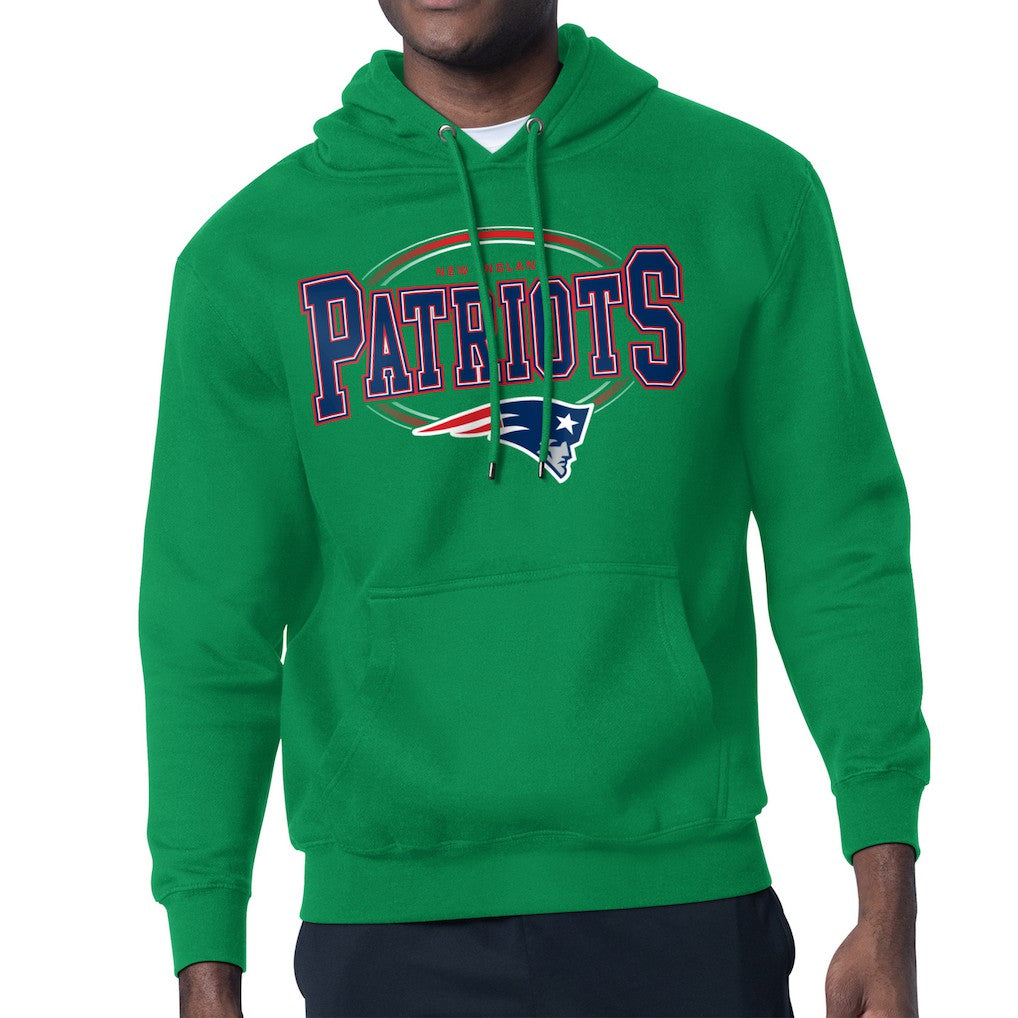 New England Patriots Starter Team Track Graphic Pullover Hoodie Kelly Green | NFL